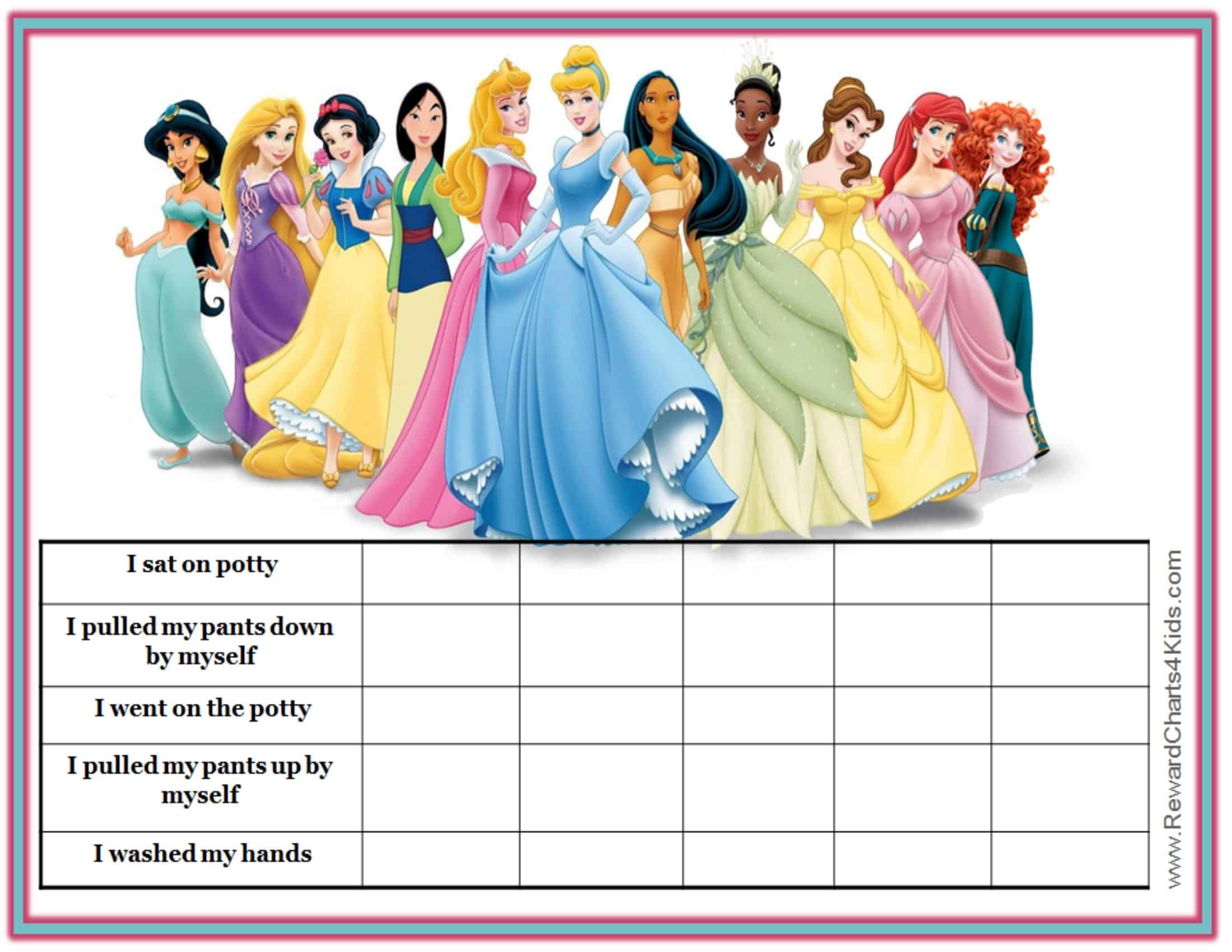 When Are Kids Ready To Potty Train Disney Princess Potty Training Charts