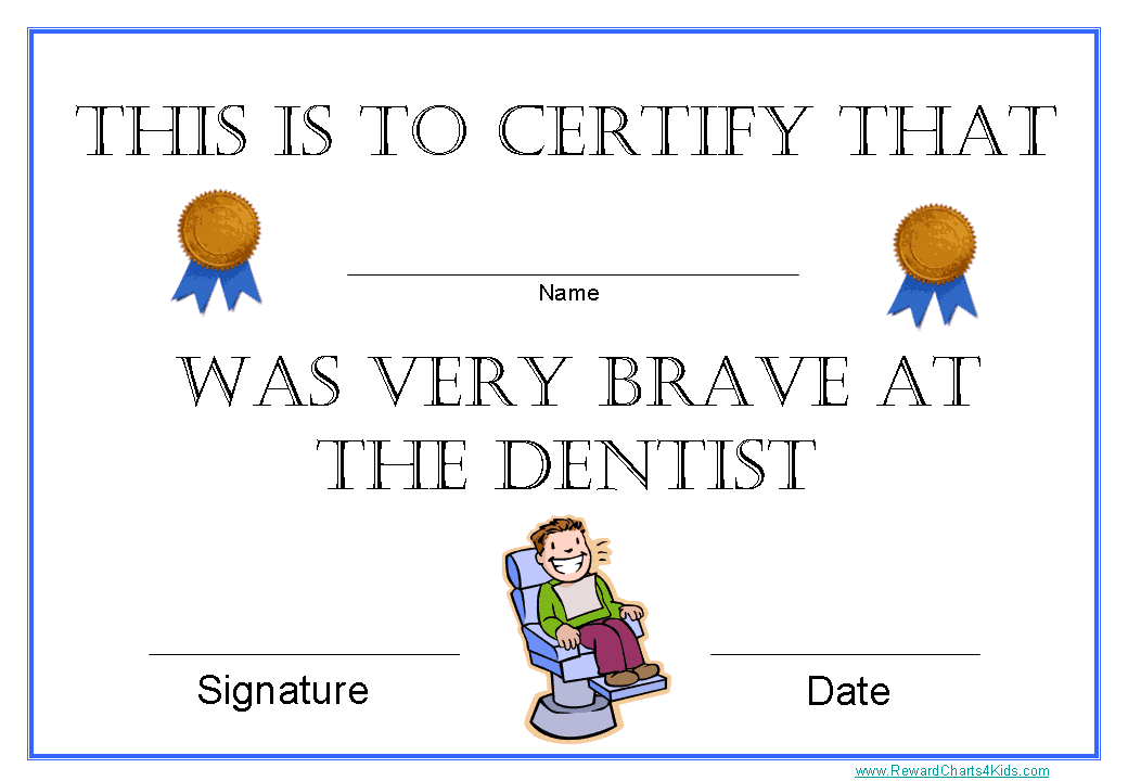 Printable Certificates For Dentists