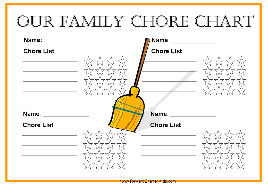 Free Family Chore Chart