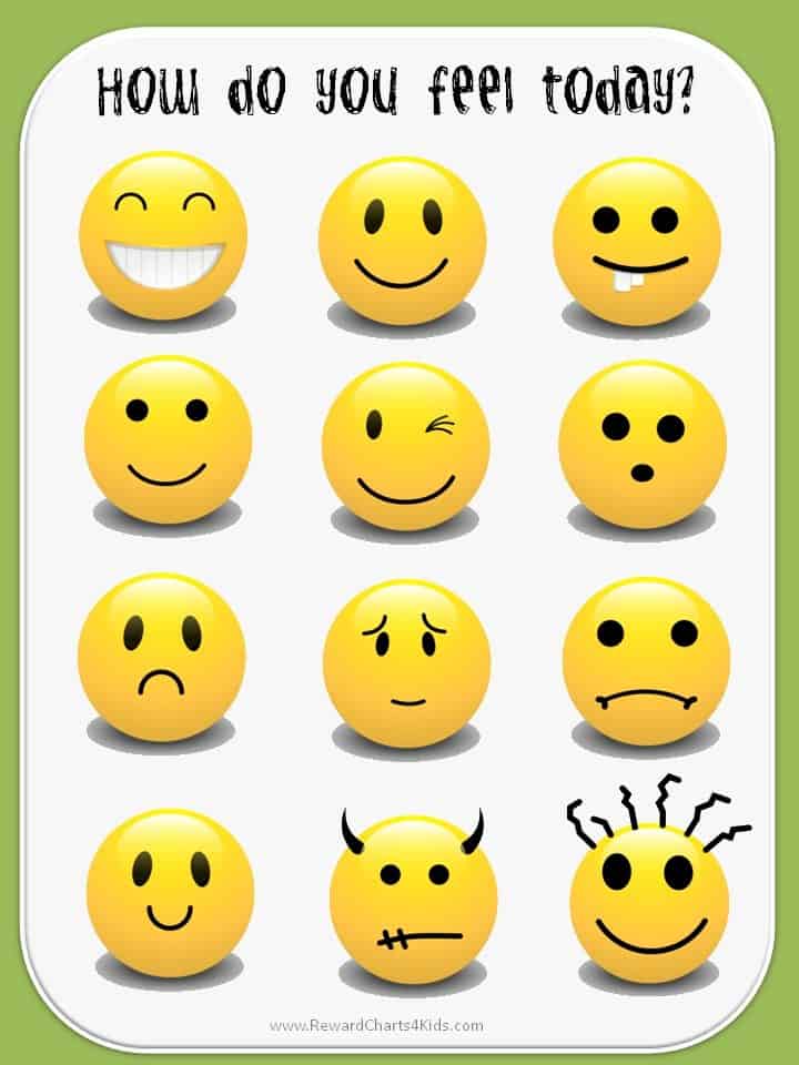 Pics Photos Printable Feelings Chart Faces