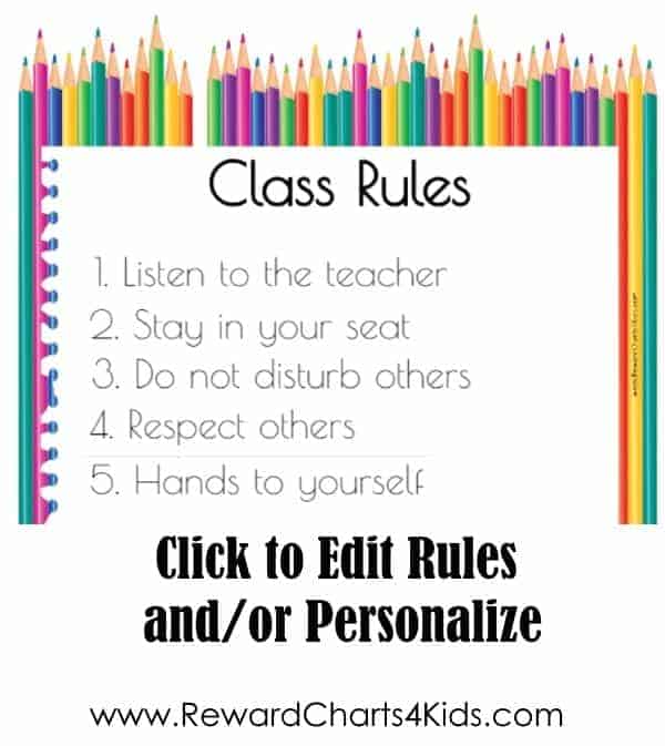 Classroom Rules Template Printable