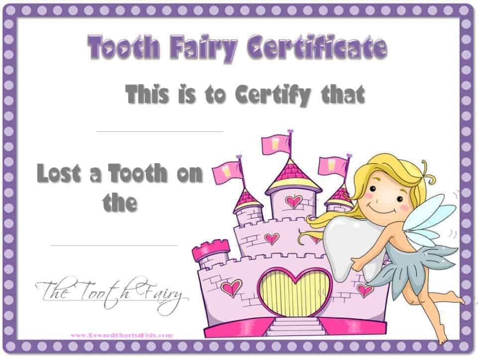 Tooth Fairy Certificate