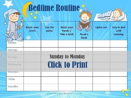 Free Printable Bedtime Routine Chart | Customize Online then Print