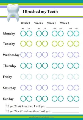 Free Printable Teeth Brushing Chart | Instant Download