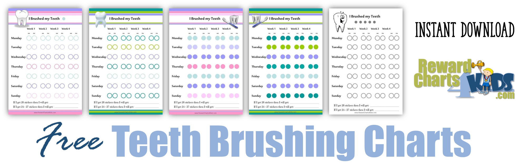 Free Printable Teeth Brushing Chart | Instant Download