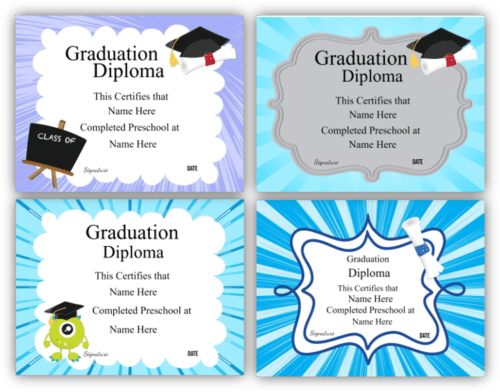 preschool graduation certificates templates