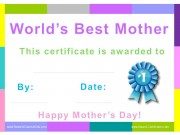 Award Certificates for Best Mom