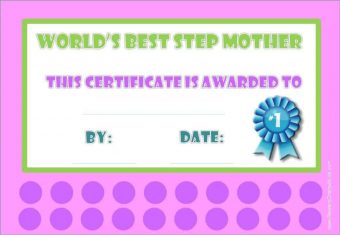 Award Certificates for Stepmother