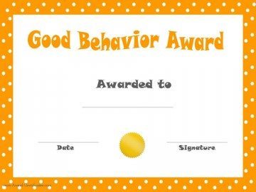 Good Behavior Printable Certificates