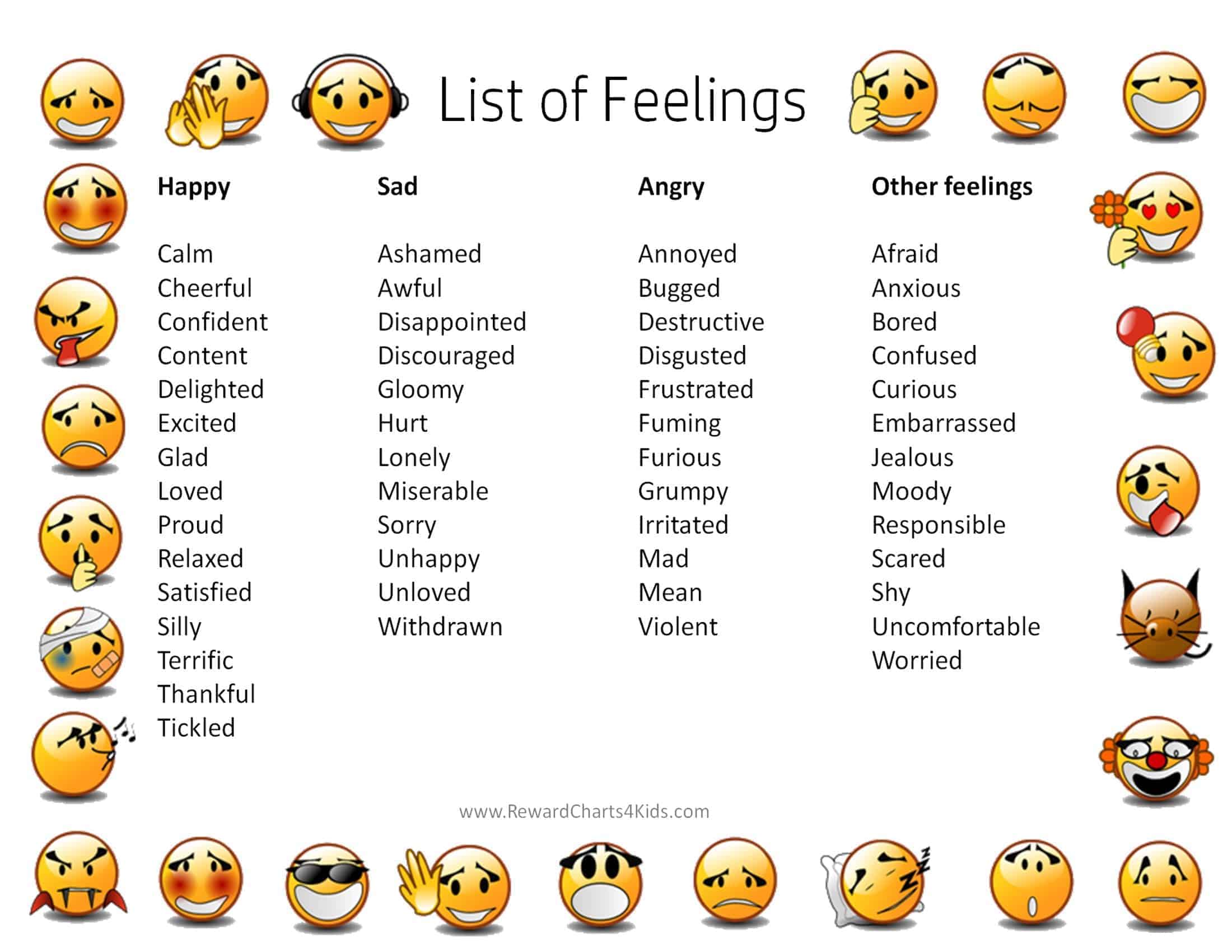 feelings poster printable