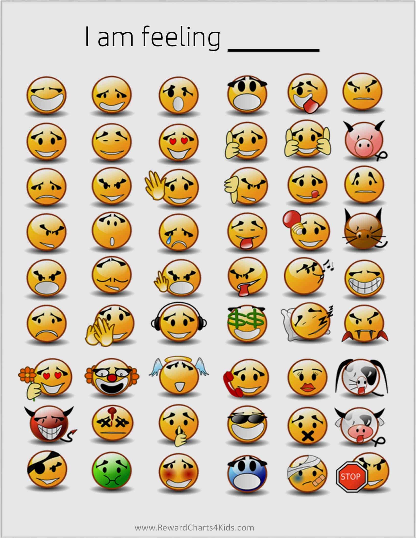 Free Printable Emotions Chart