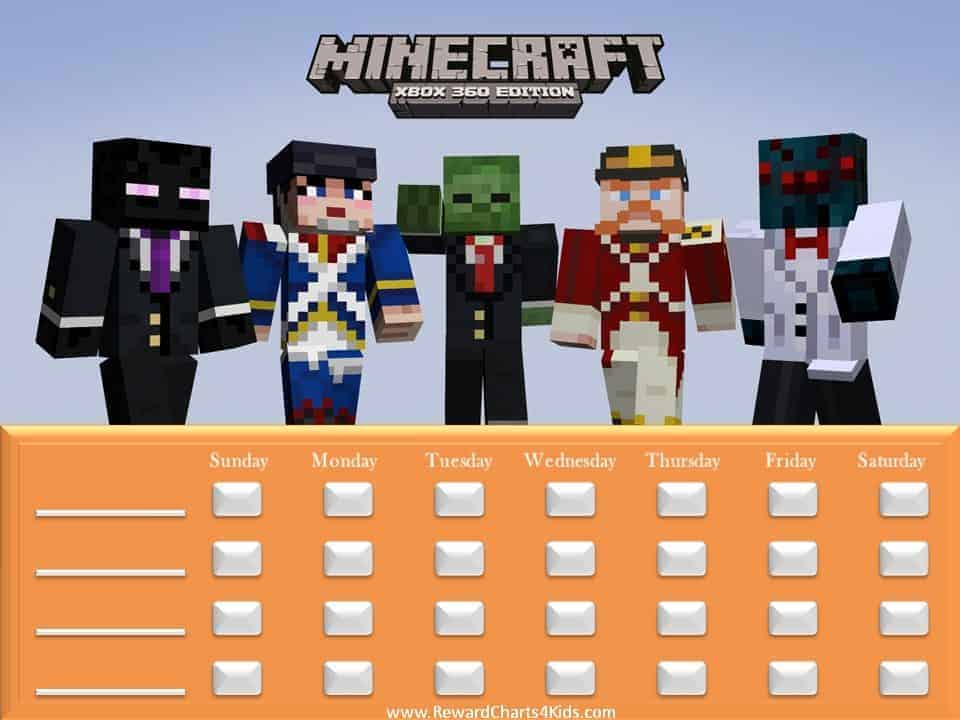 Free Printable Customizable Minecraft Behavior Charts