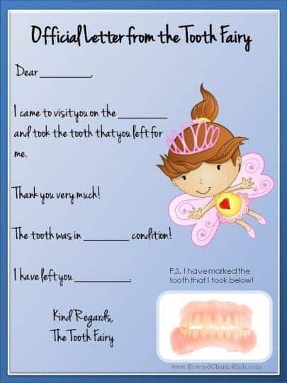 tooth fairy letter ideas