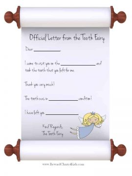 missing tooth fairy letter template