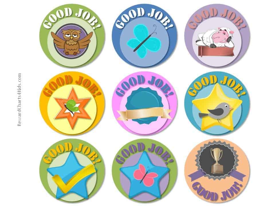 Free Good Job sticker printables | Print on paper and adhere with glue