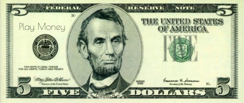Free Printable Five Dollar Bill