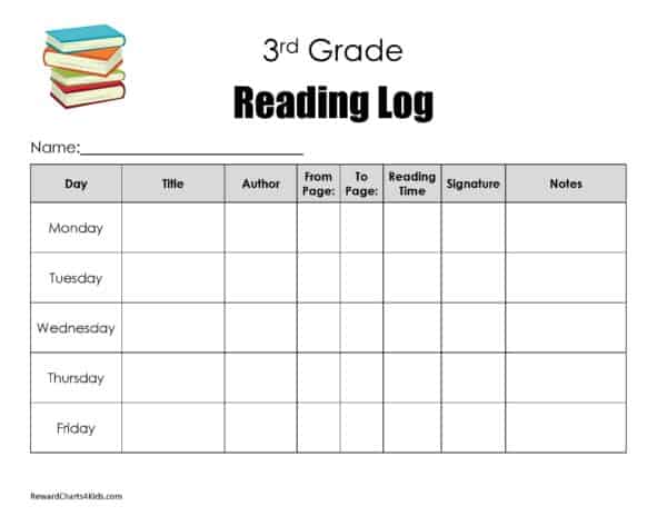 Free Printable Reading Chart Templates | Many Designs Available