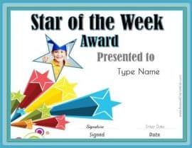 Star of the Week Printables | Customize with your Photo and/or Text