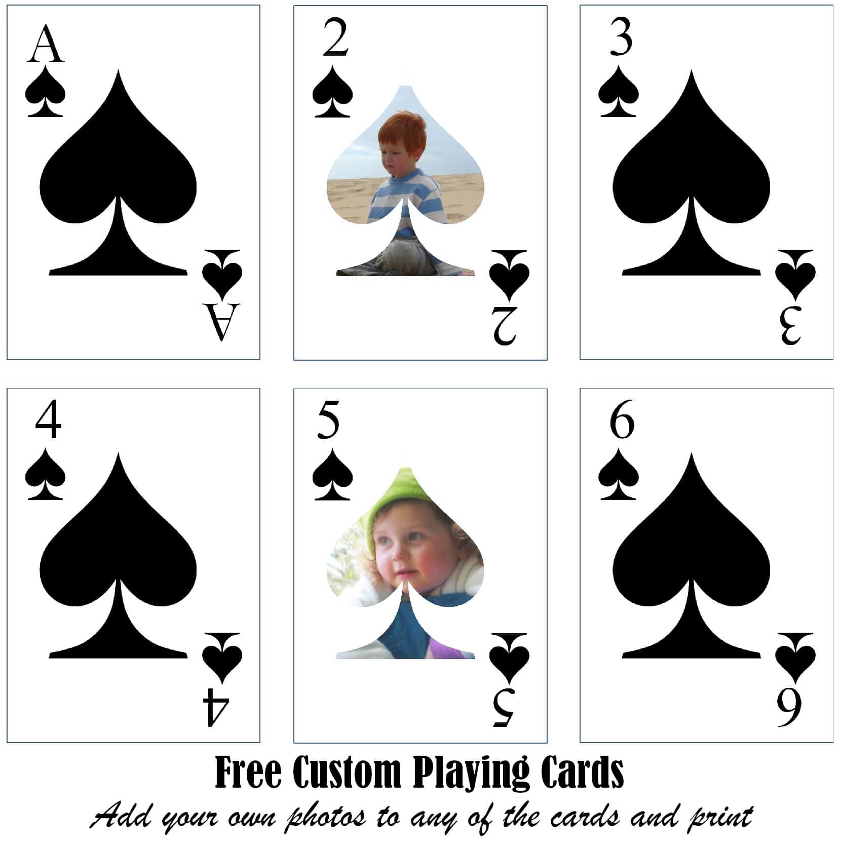 Free Printable Custom Playing Cards Add Your Photo and/or Text