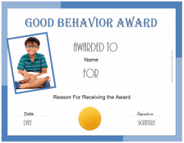 Free Certificate of Good Behavior | Customize & Print