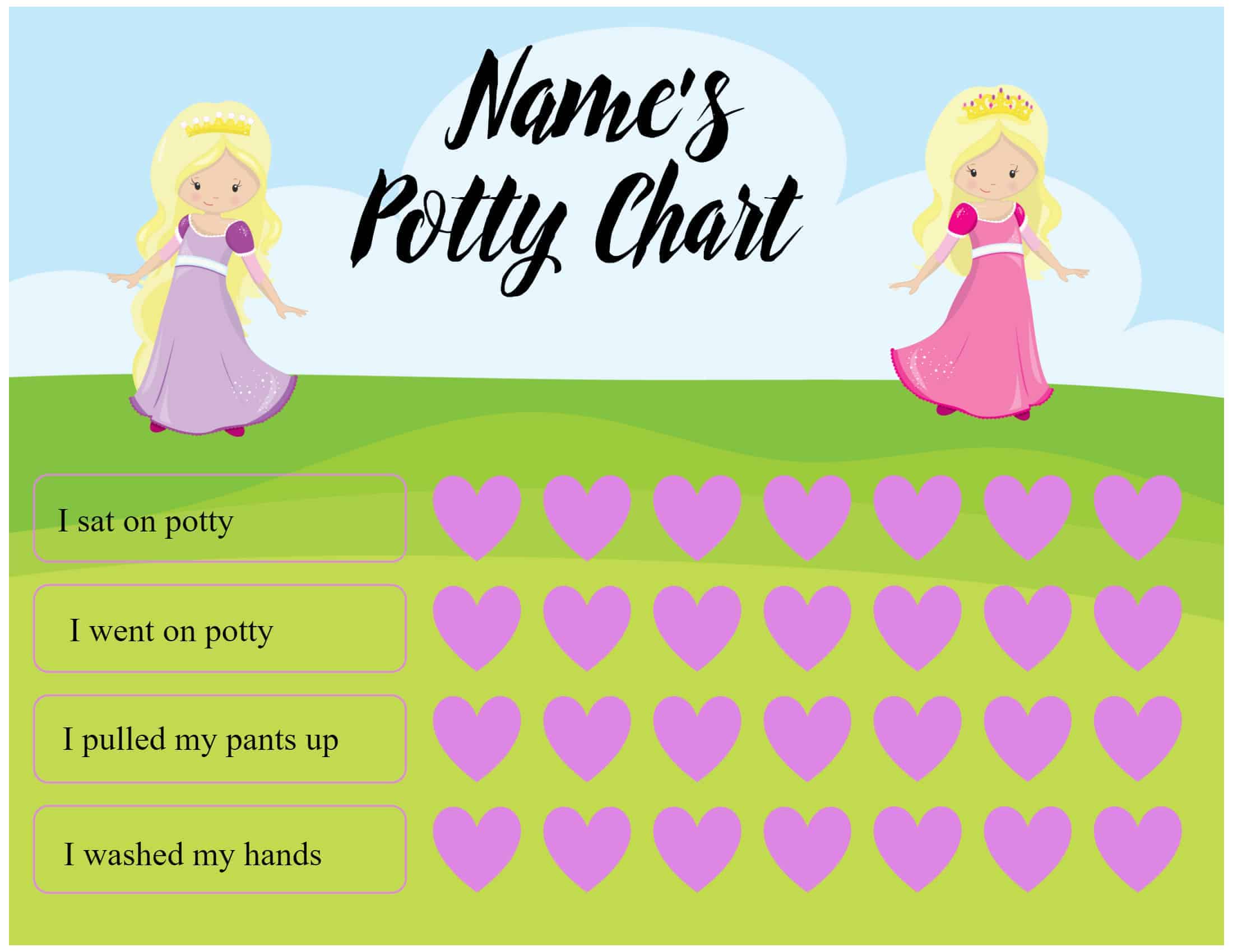 Potty Chart DIY Free Online Potty Chart Maker No Registration Required