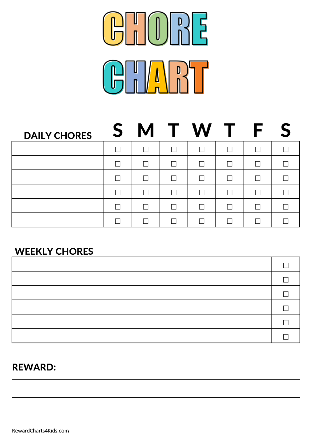 Free Printable Chore Chart for Kids | Customize Online & Print at Home