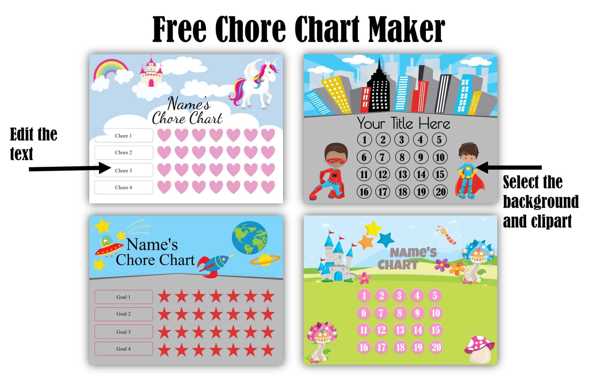 Free Printable Chore Chart for Kids | Customize Online & Print at Home