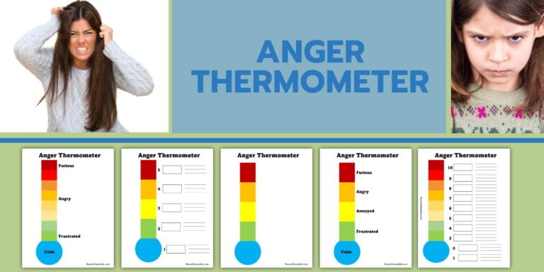 Free printable anger thermometer | Editable PDF