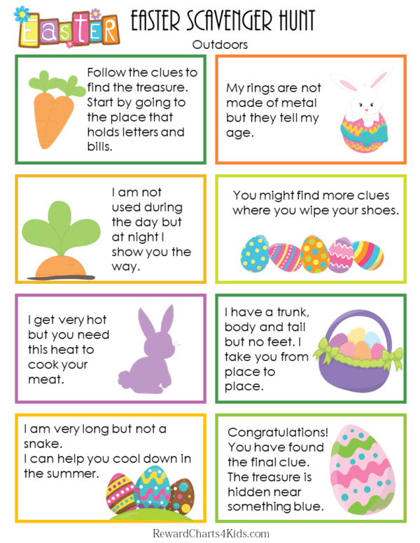 Scavenger Hunt Easter | Free Printable Clues