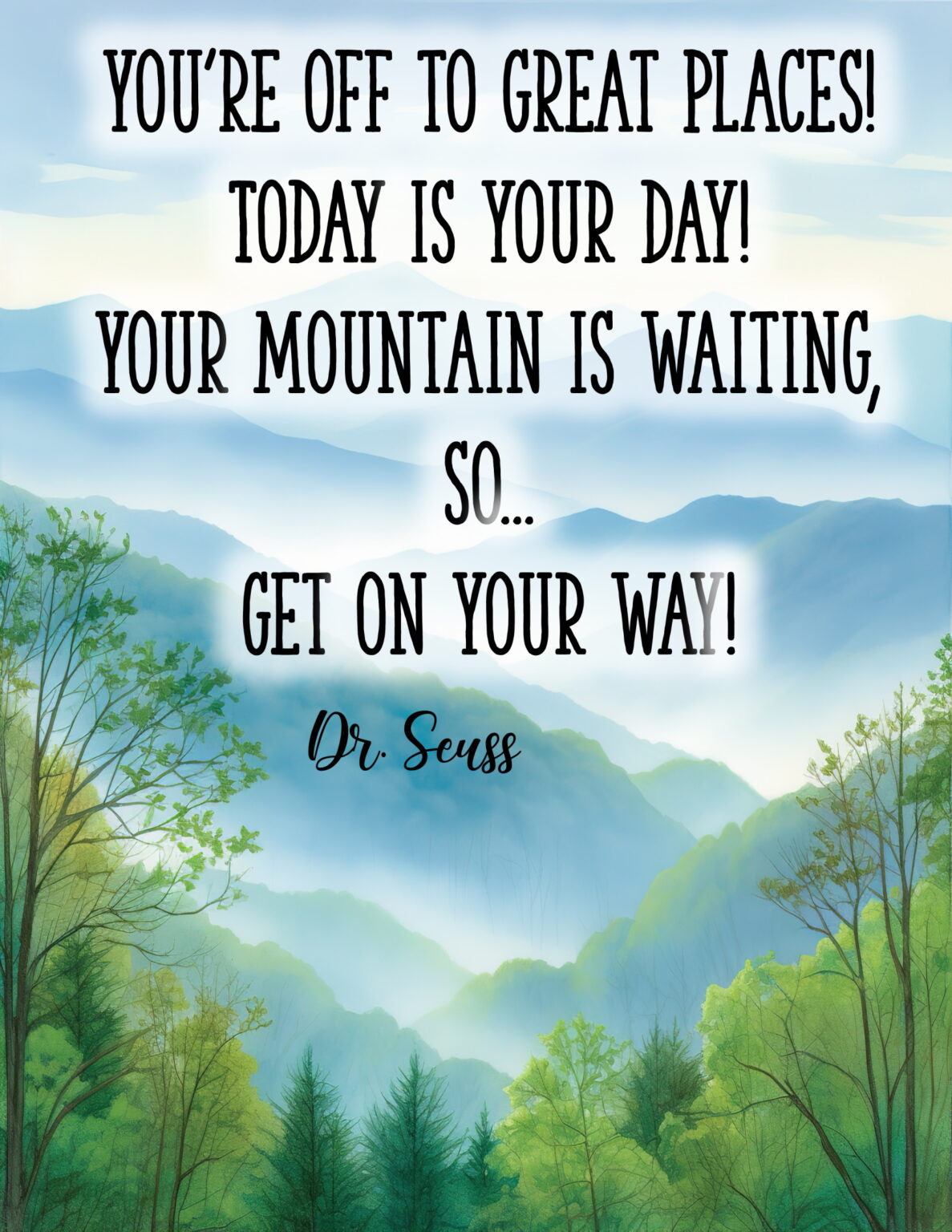 FREE Printable Posters With Dr Seuss Graduation Quotes