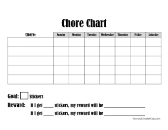 Chore chart with reward