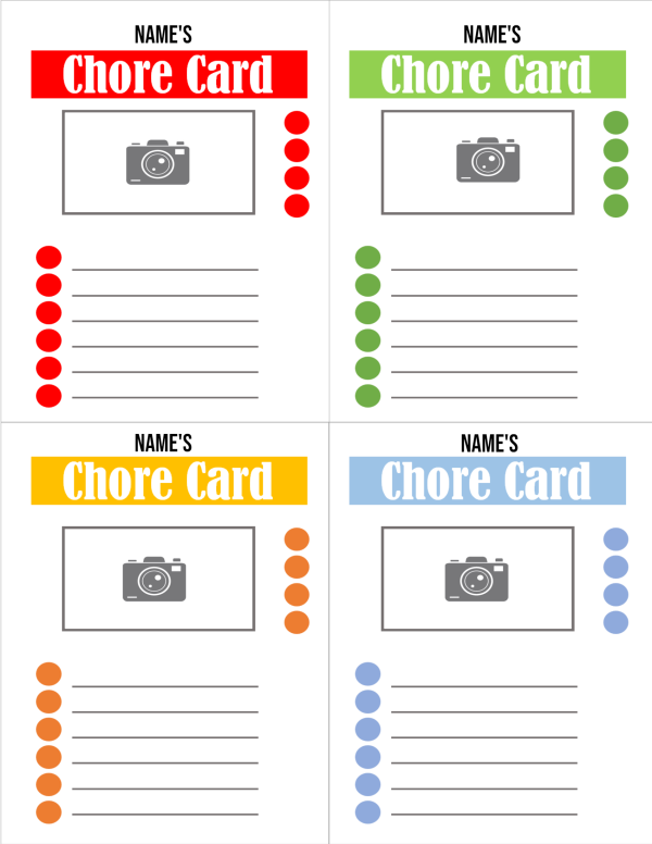 Family chore chart