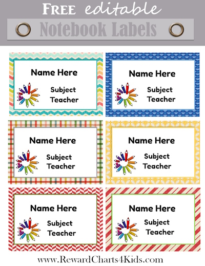 personalized name labels for school free printable