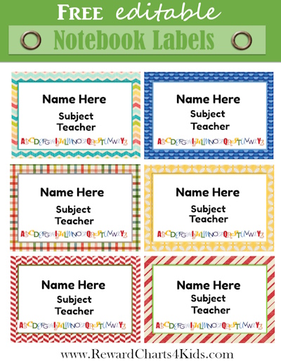 school book labels template free download