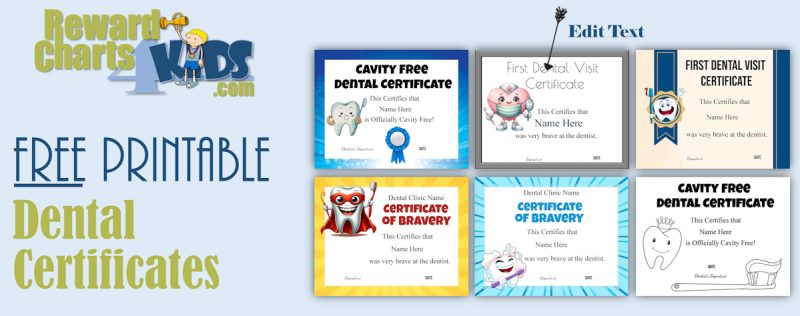 Printable Certificates for Dentists