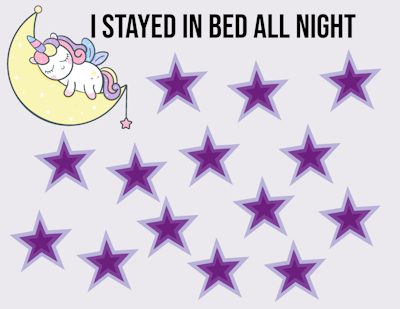 Sleep chart with a cute unicorn