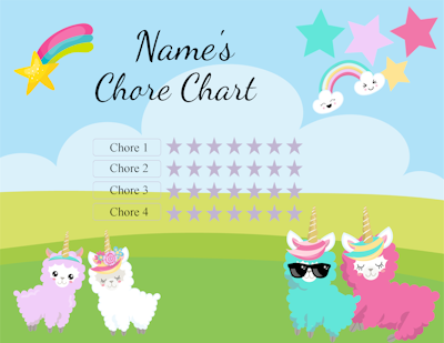 Unicorn chore chart