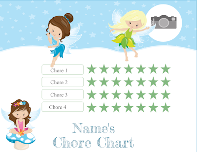 chart with fairies and space for a photo