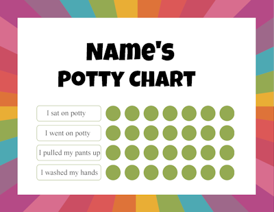 generic potty training chart