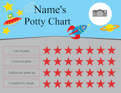 potty chart with a space theme